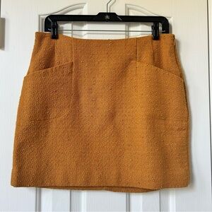 Outback Red Mustard Yellow Textured Miniskirt with Pockets Size M